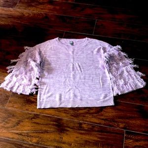 Ladies Fringe Sleeve Sweater